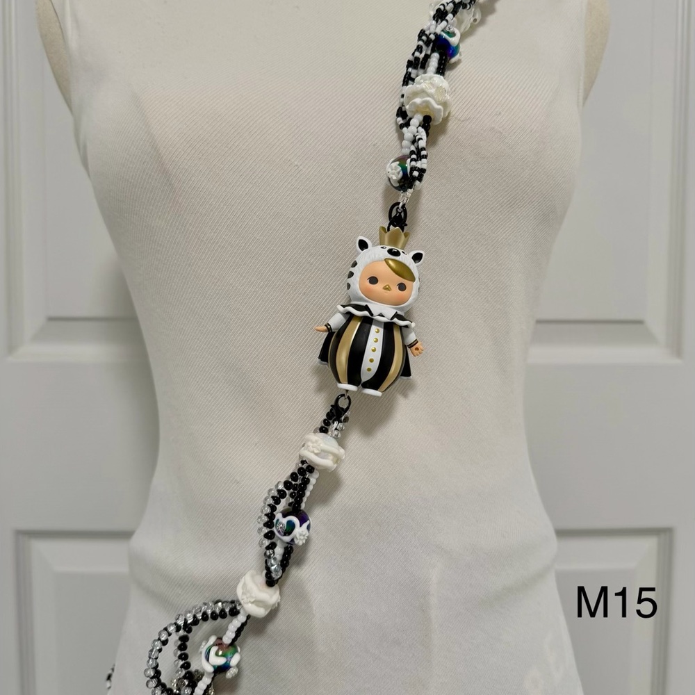 Handmade Crossbody Phone Strap with Figure Toy adjustable for Phone Lanyard,Bag